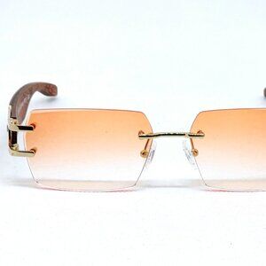 NEW PORTA ROMANA SUNGLASSES MOD. 301 col 100 with stones WOOD TEMPLES
